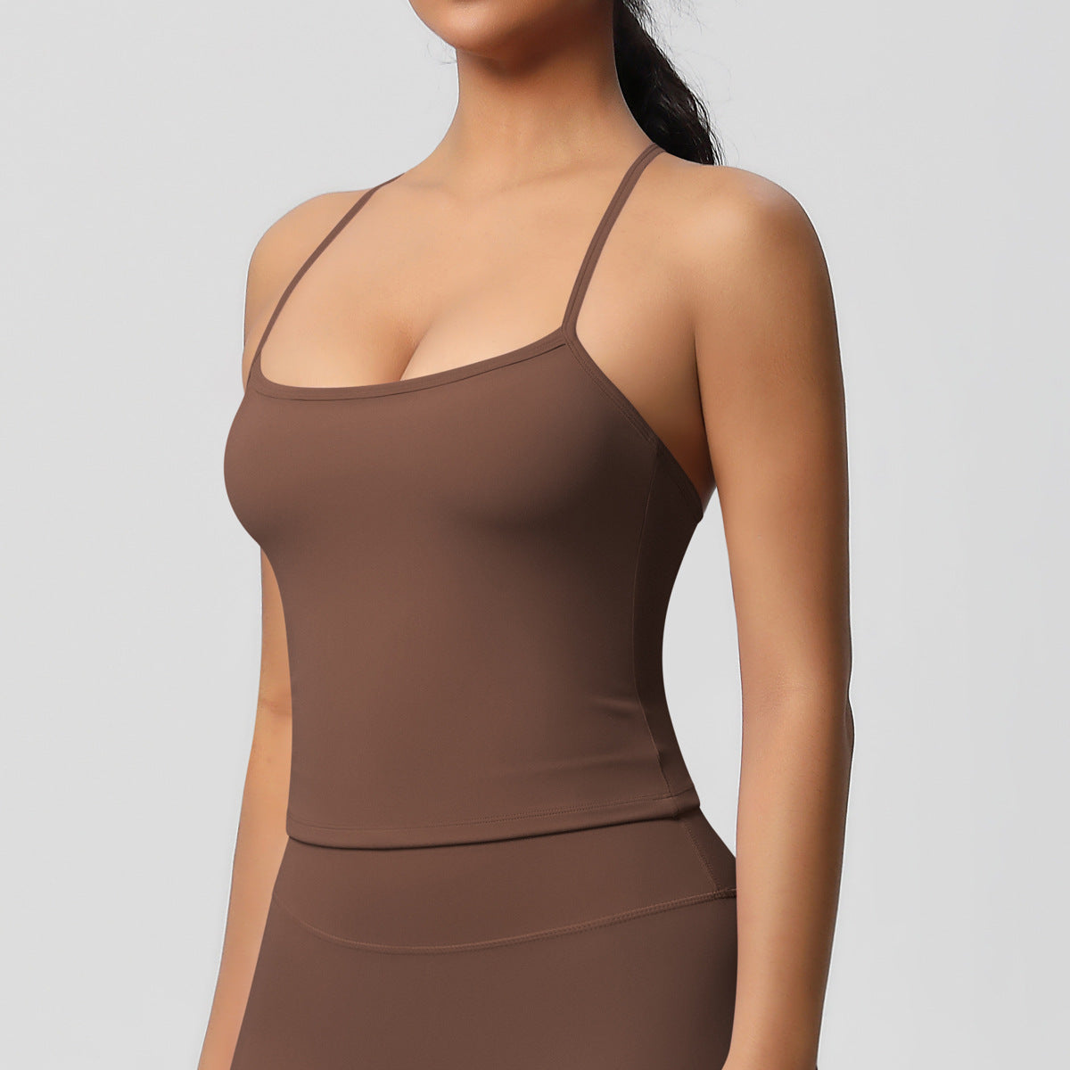 Double-sided Brushed Pure Color Tight Beauty Back Exercise Vest
