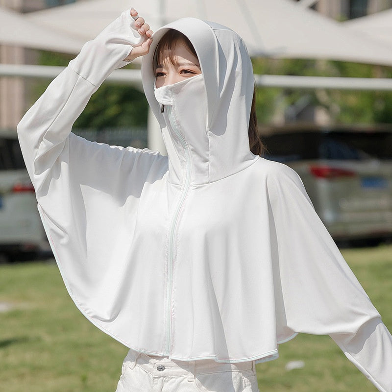 Cycling While Picking Tea UV Protective Sun Blocking Hooded Jacket