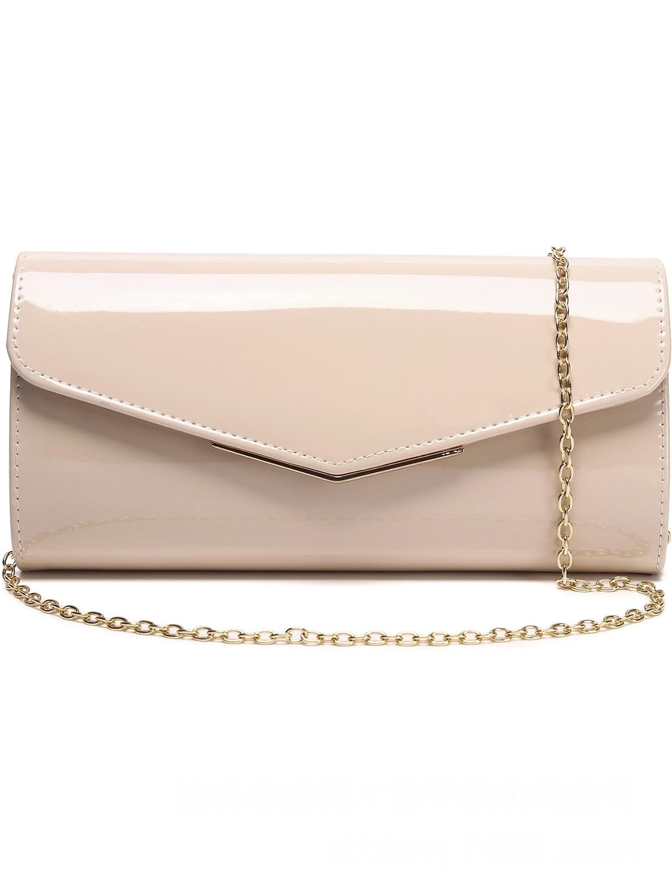 Womens Stylish And Elegant Patent PU Bag In Nude, Cross-body Design