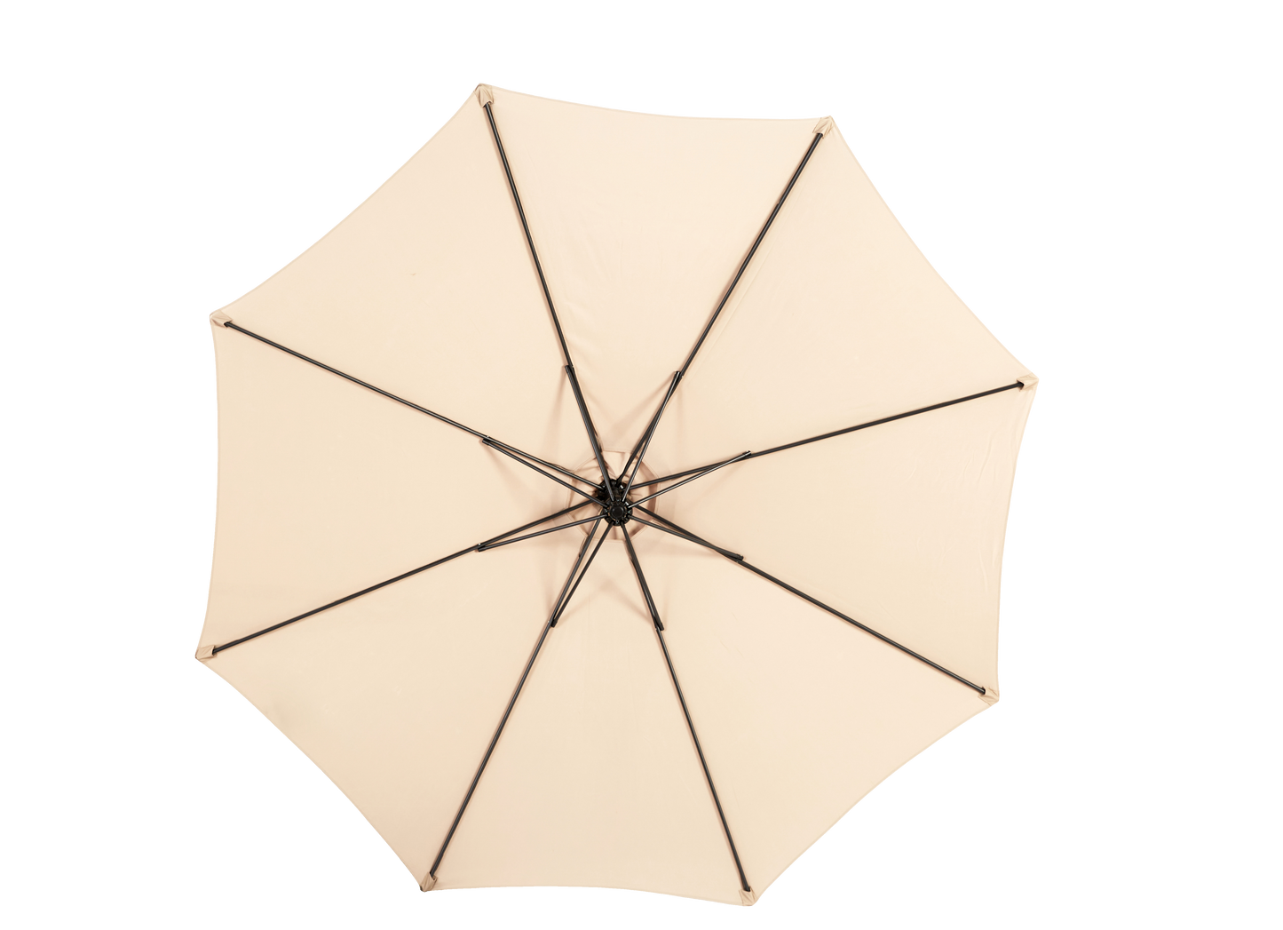 Best Choice Products 10ft Offset Hanging Market Patio Umbrella W Easy Tilt Adjustment, Polyester Shade, 8 Ribs For Backyard, Poolside -  Khaki  No Base