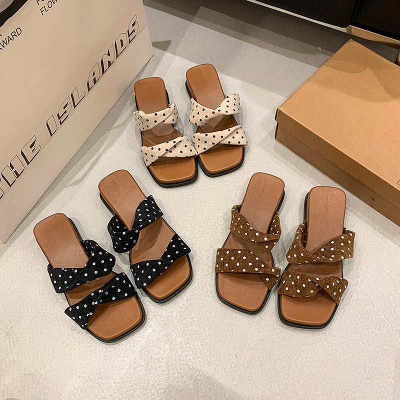 French Casual Platform Wedge Slide Sandals For Women, 2026 New Summer Outdoor One-Strap Slippers, Matching Dresses