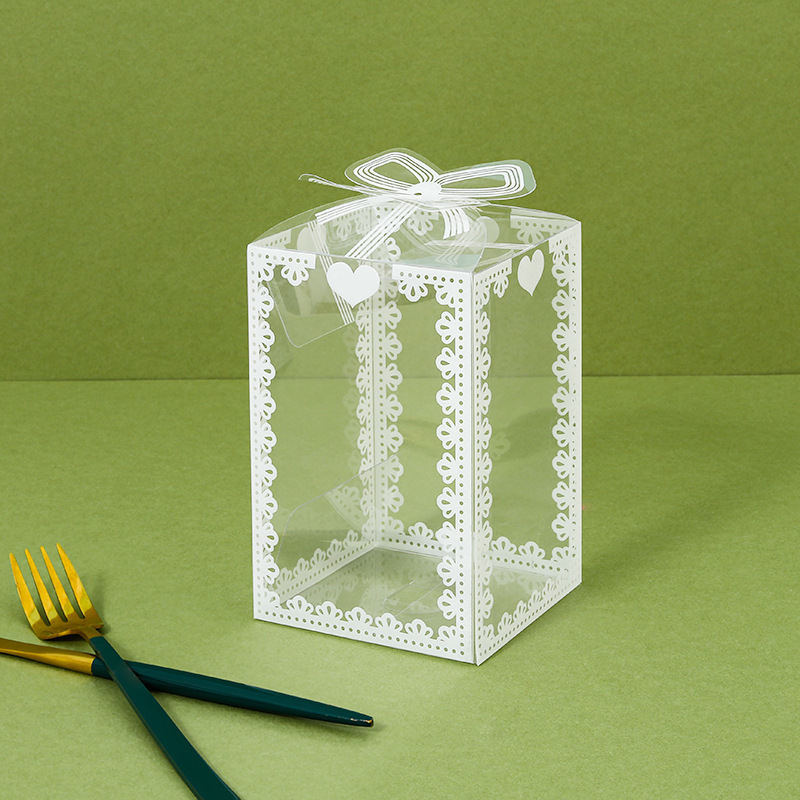 Pet Plastic Transparent White Printed Solid-color Wedding Candy Box