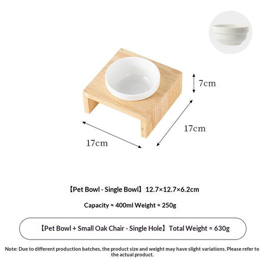 Black Ceramic Anti-Spill Pet Bowl, Cat & Dog Food & Water Dish.