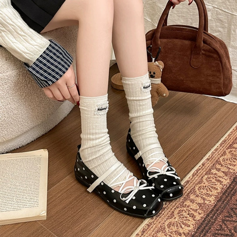 2026 Spring New Women's French Bow Low-Cut Platform Mary Janes, Hidden Lift Soft Sole Flats For Matching Dresses