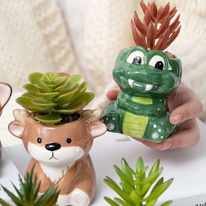 Cartoon Succulent Flower Pot Creative Home Gardening Planter