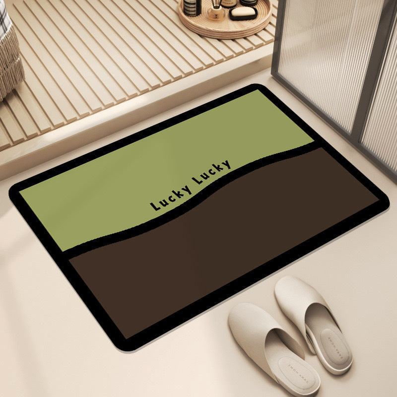 Modern Minimalist Color-block Diatomaceous Earth Bath Mat
