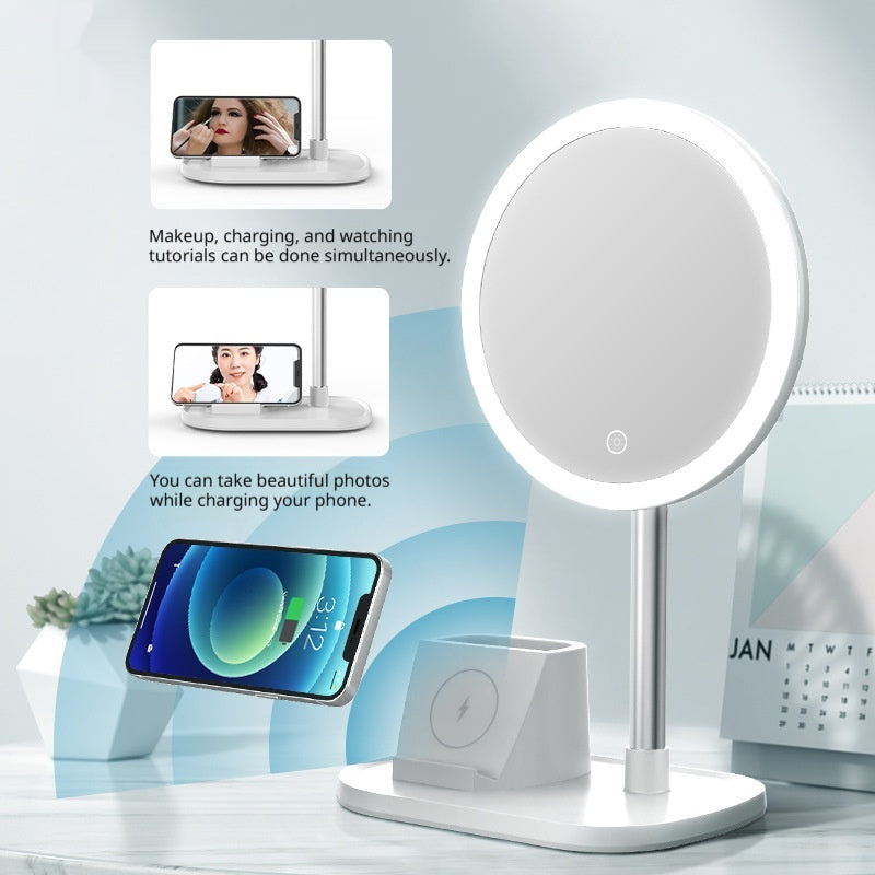 LED Makeup Mirror With Lighting And Wireless Charging