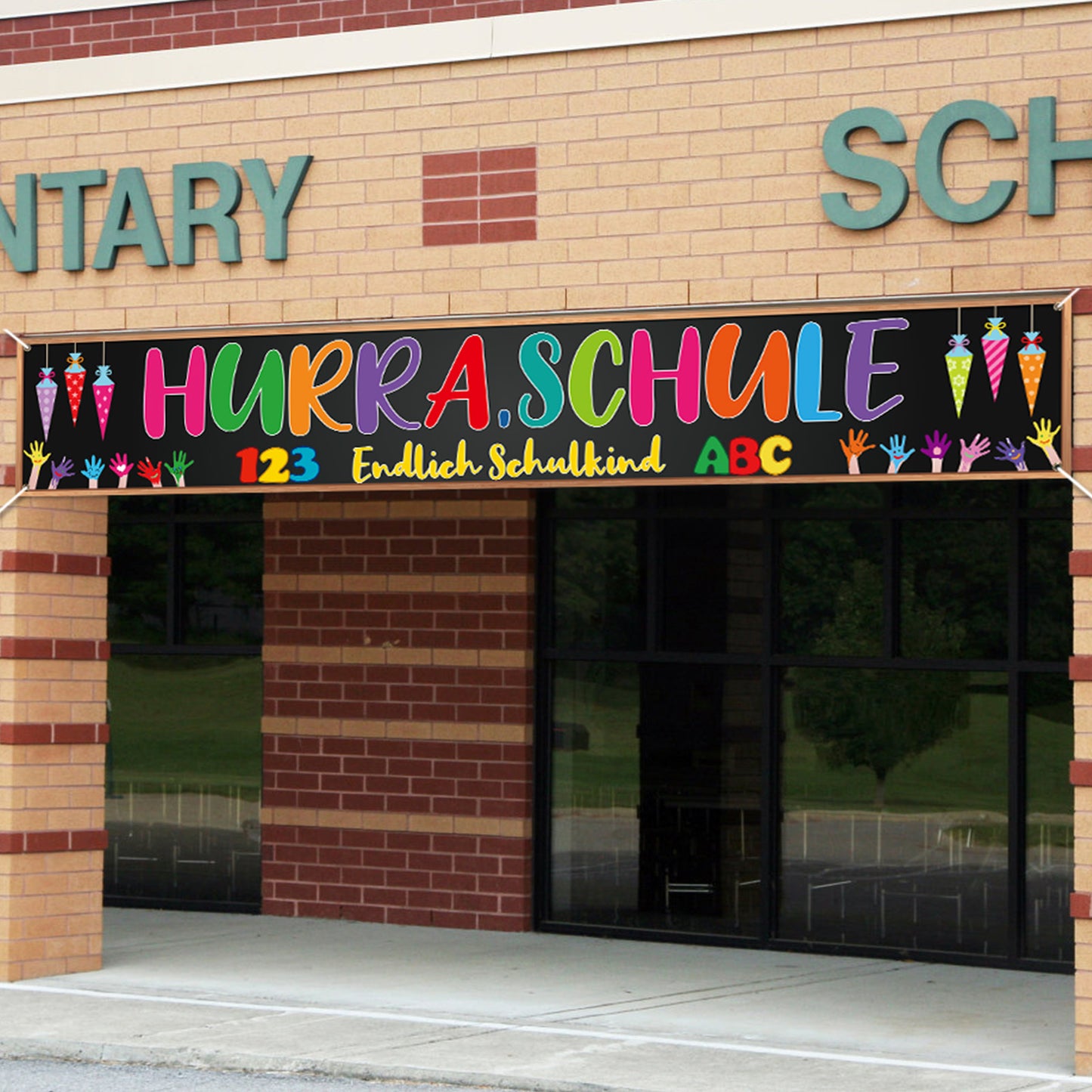 “Finally A Schoolkid” Banner—Decorative Banner For First Day Of School & Back-to-school—party Supplies Set