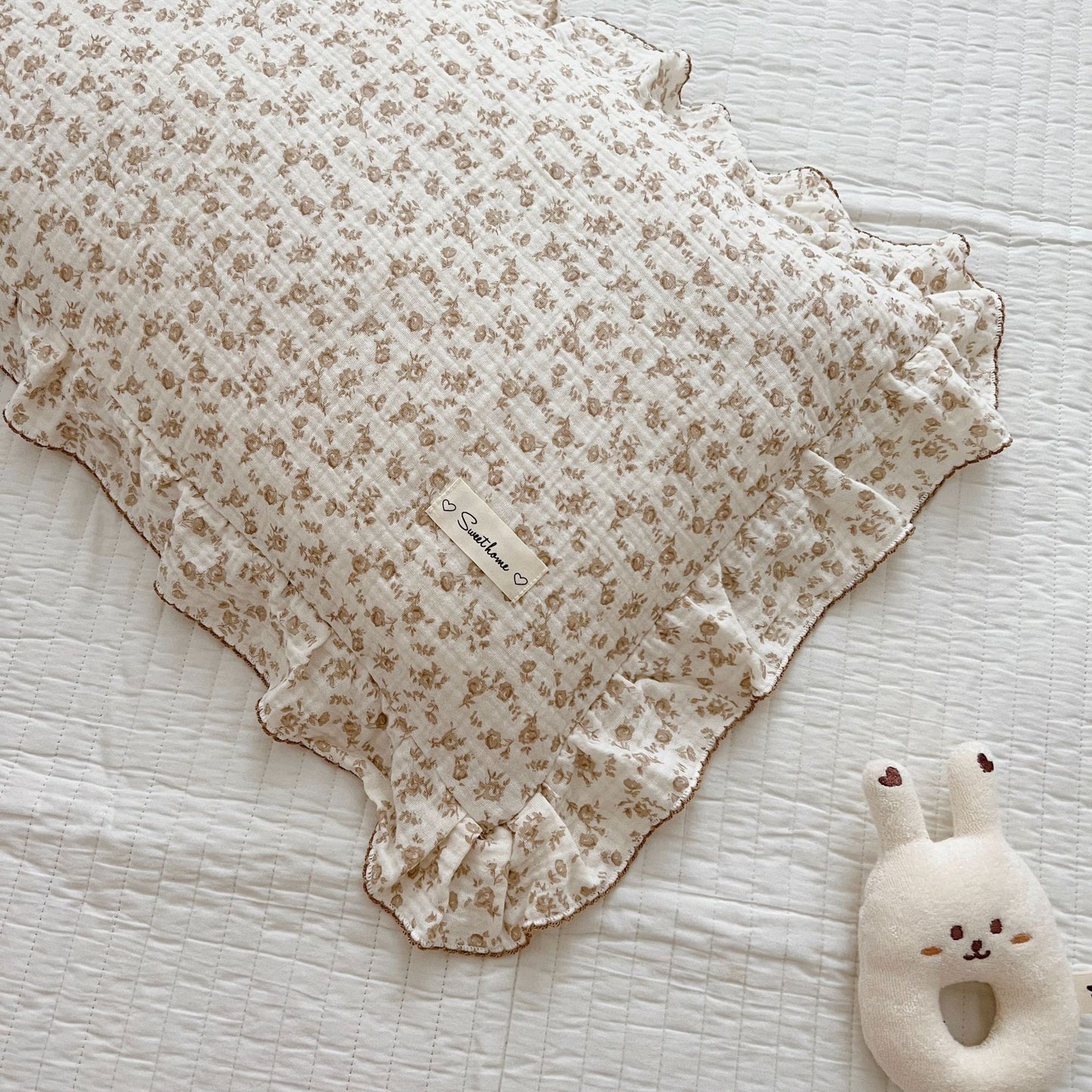 Korean-style Floral Cotton Gauze Pillowcase