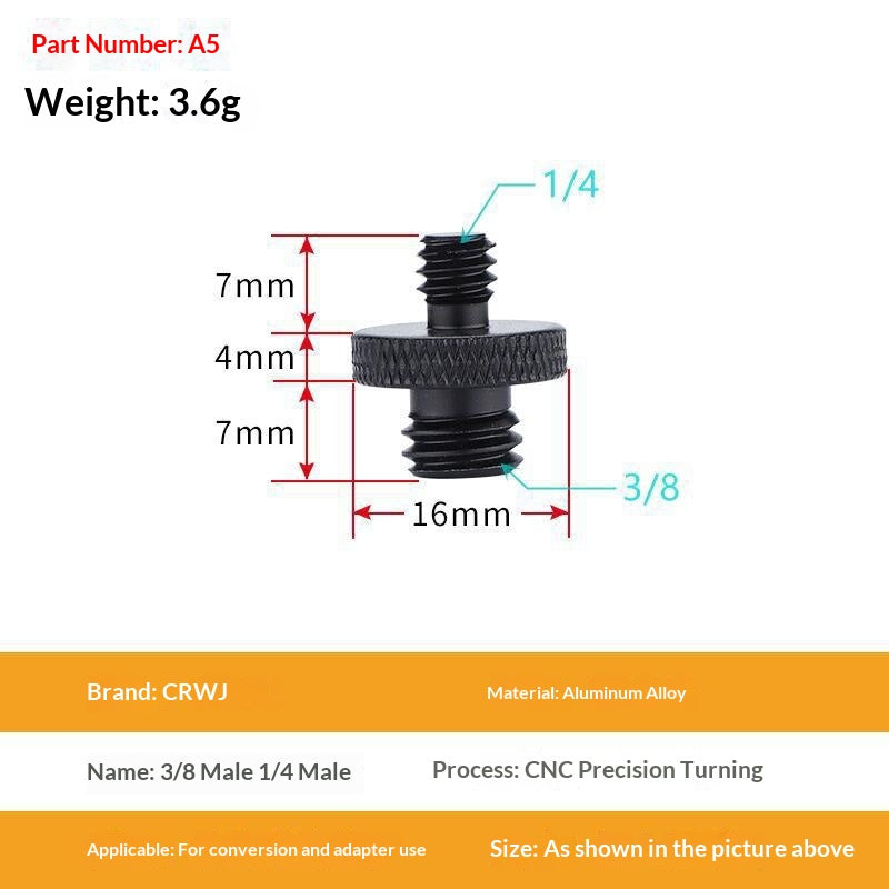 14 To 38 Camera Screw M4 M5 M8 M10 M12 Aluminum Tripod Head Photography Equipment Accessories