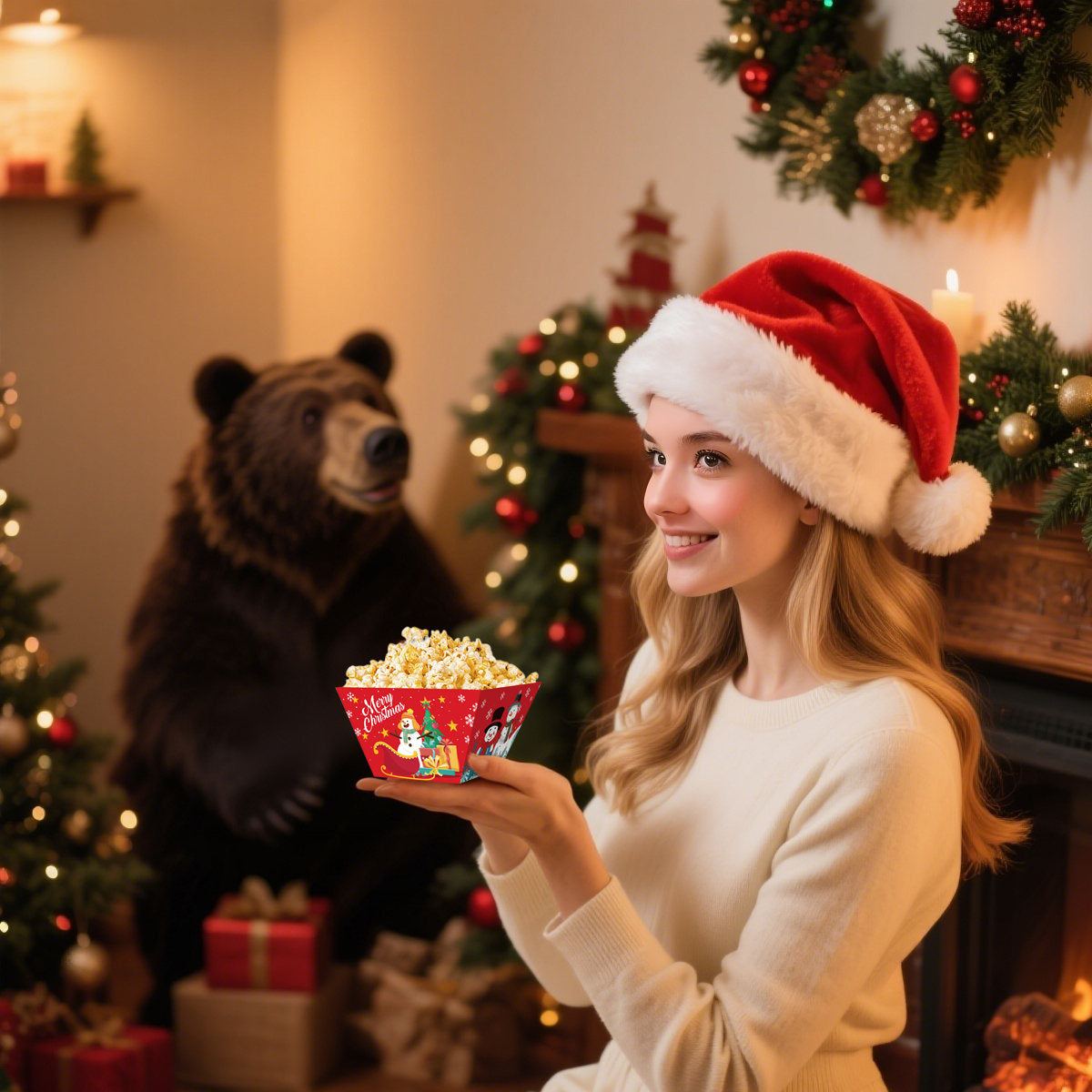 12Pcs Christmas Paper Food Tray