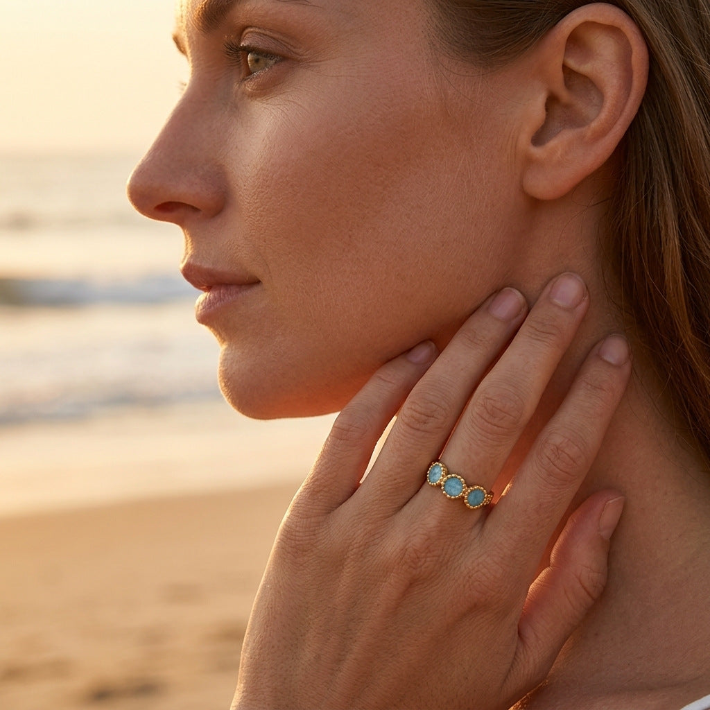 French Vintage Elegant Premium Open Ring, Niche Unique White Enamel Stainless Steel Ladies Jewelry