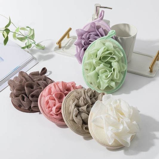 Solid-color Minimalist Oval Bath Scrubber For Lathering And Exfoliating