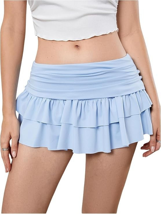 Korean-style Minimalist Pleated Short A-line Skirt With A Zipper Perfect For Summer Sporty And Sexy