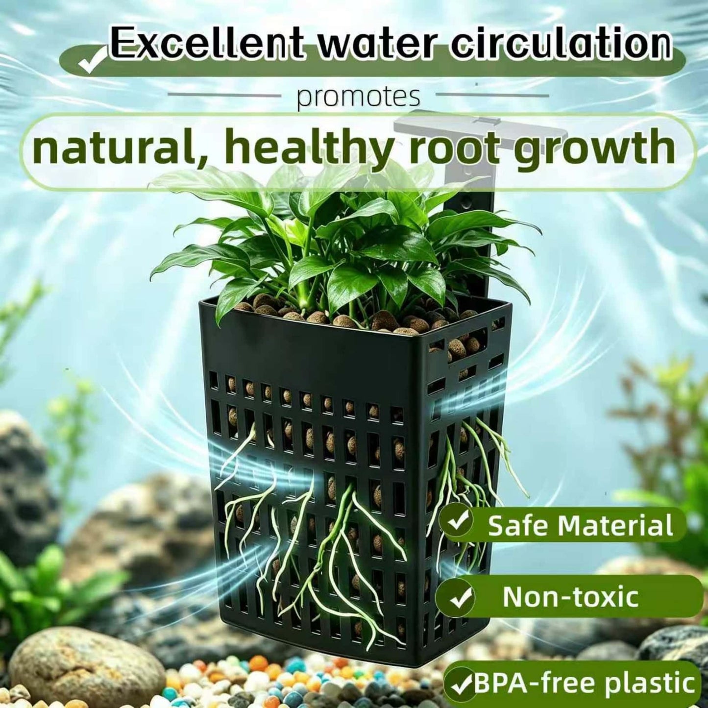 2 Pack Upgraded Aquarium Plant Holder, Adjustable Width And Height Hook Fish Tank Plant Holder With Suction Cup For Aquascape Decor