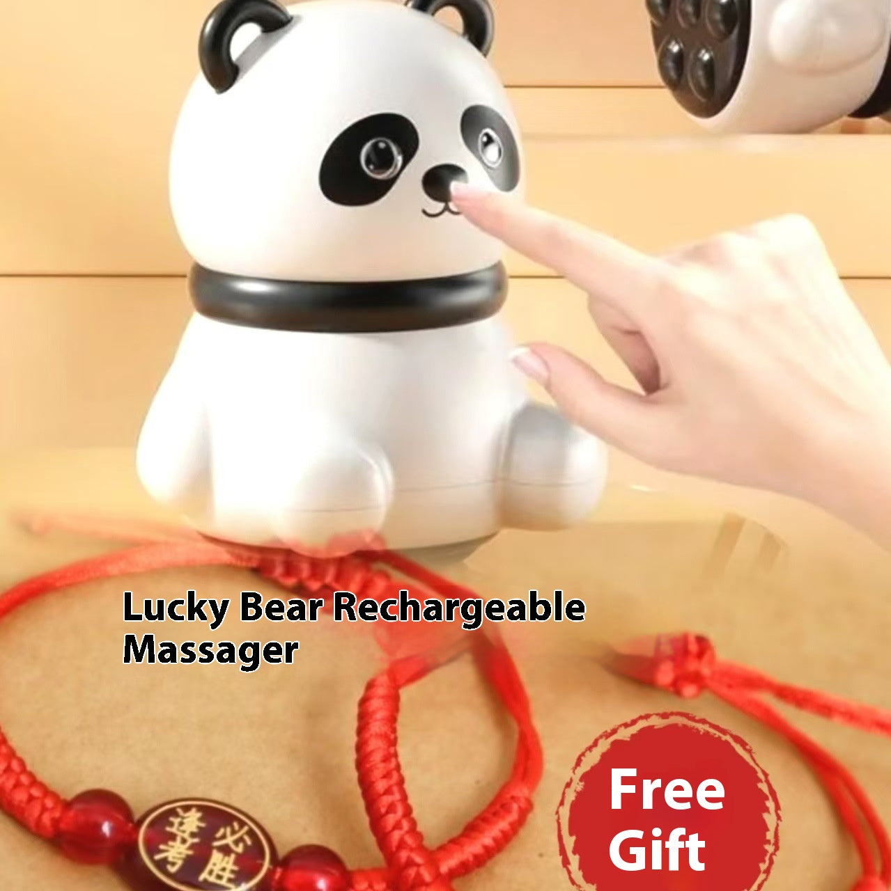 USB Charging Lesser Panda Intelligent Press Type 3 Gear Adjustment Massage Instrument