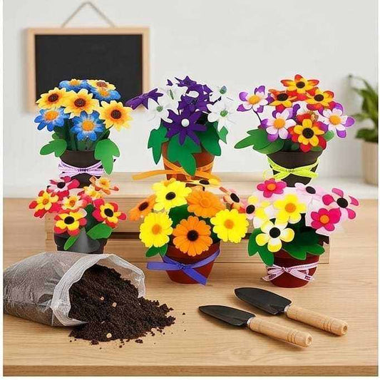 DIY Flower Pot Set Of 6 - Complete Set For Creative Gardening And Craft Projects - Party Supplies Set
