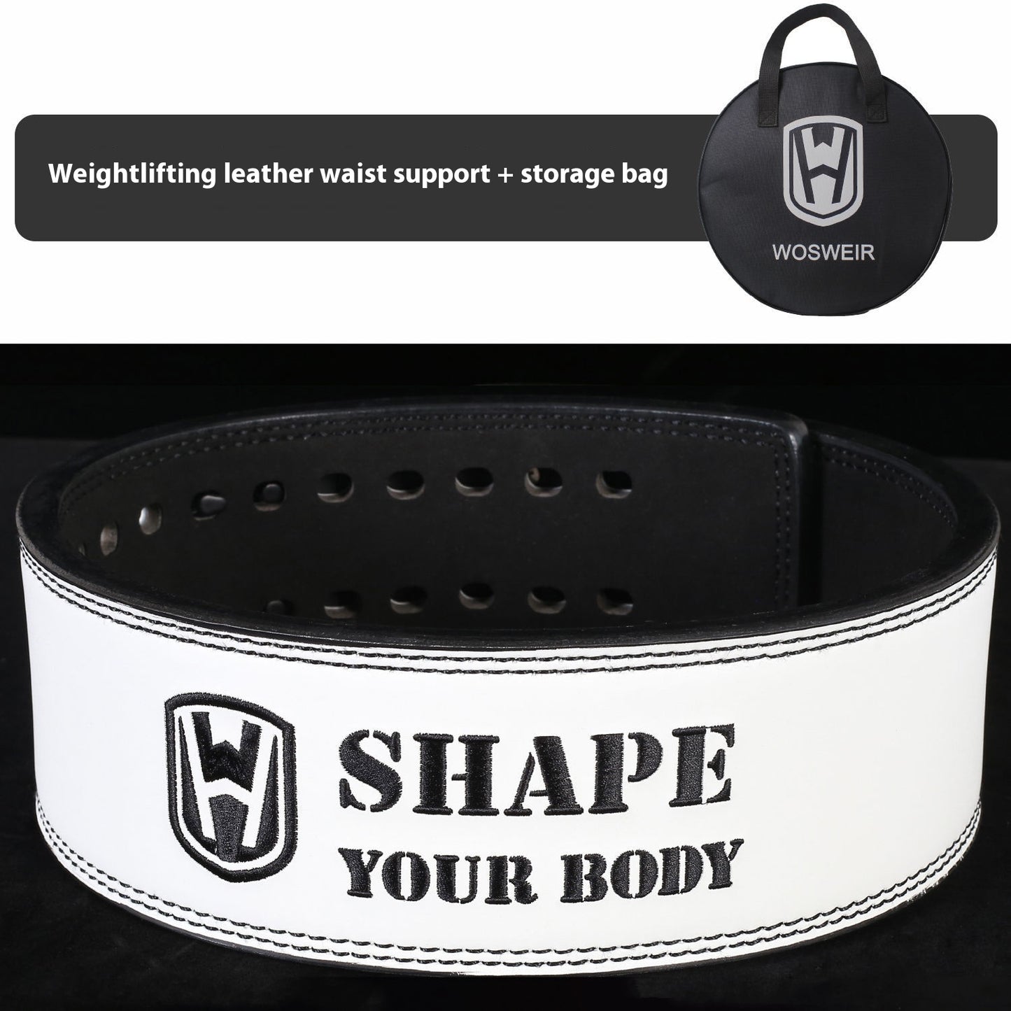 Thickened 13MM Fitness Cowhide Strength Belt Weight Lifting Lever