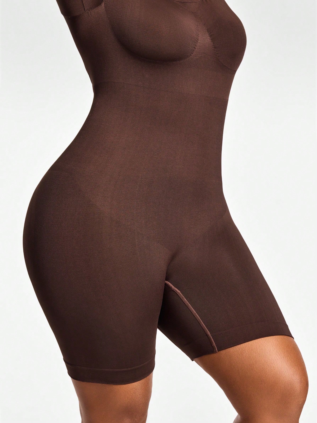 Full Body Shapewear Bodysuit With Short Sleeves Bust Lift Arm Control Tummy Waist Thigh Slimming