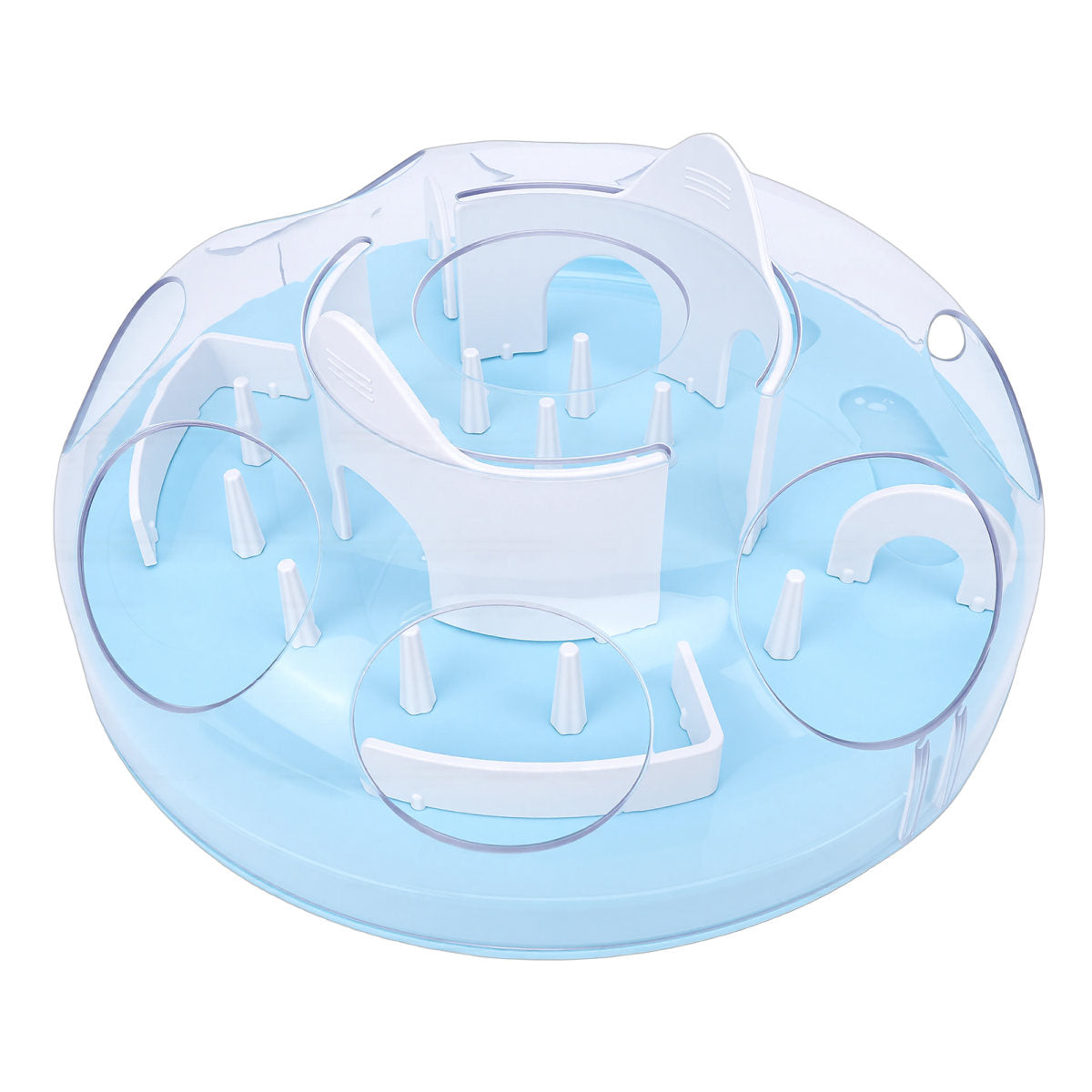 Interactive Cat Puzzle Feeder Funny Cat Puzzle Food Dispenser Enrichment Toy For Pets Play And Exercise Blue