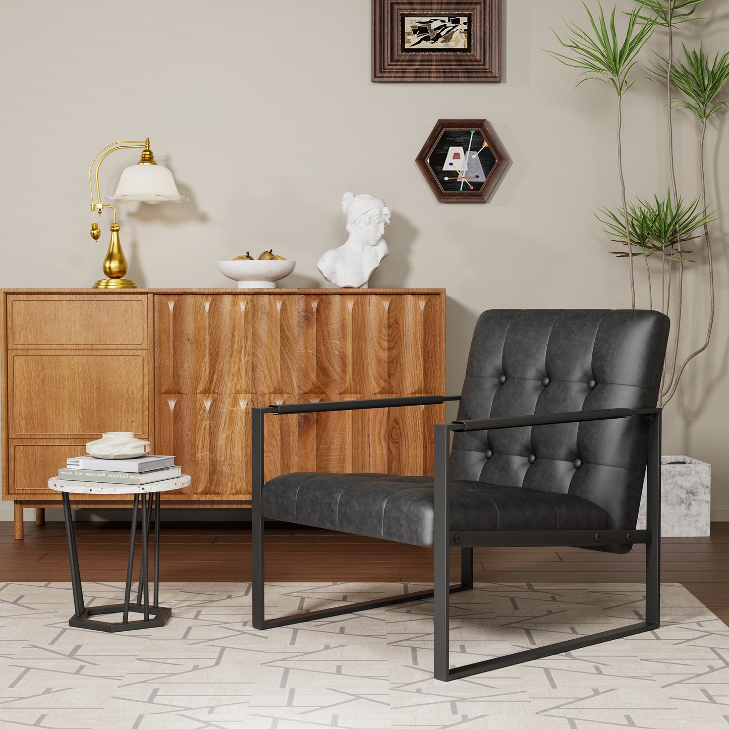 Accent Chair Modern Upholstered Accent Chair, Linen Sofa Chair For Bedroom, Living Room, Office