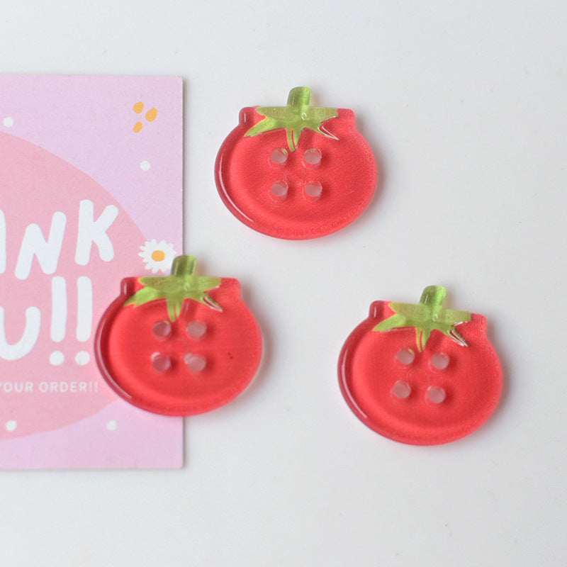 Portable Home Cute Tomato Button Ornament Accessories