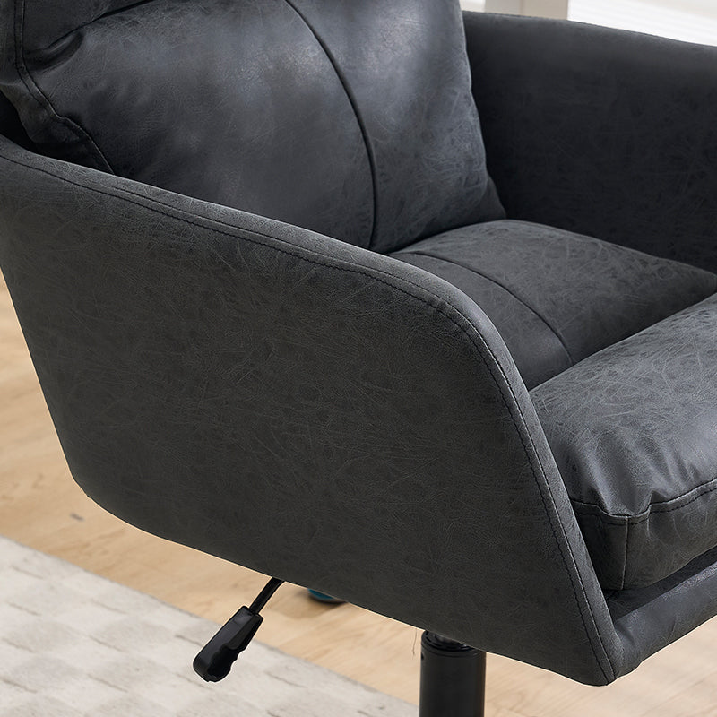 Artificial Leather, PU Leather, Black Base, Adjustable In Height, Suitable For Office, Bedroom, Dressing Table And Other Environments. An Office Chair.Black