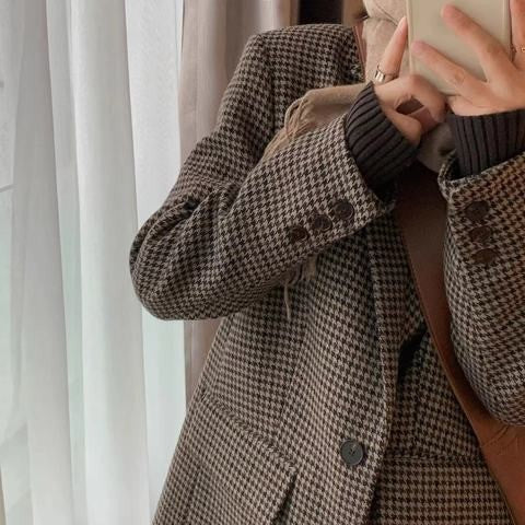 Womens Korean-style Loose Wool Coat