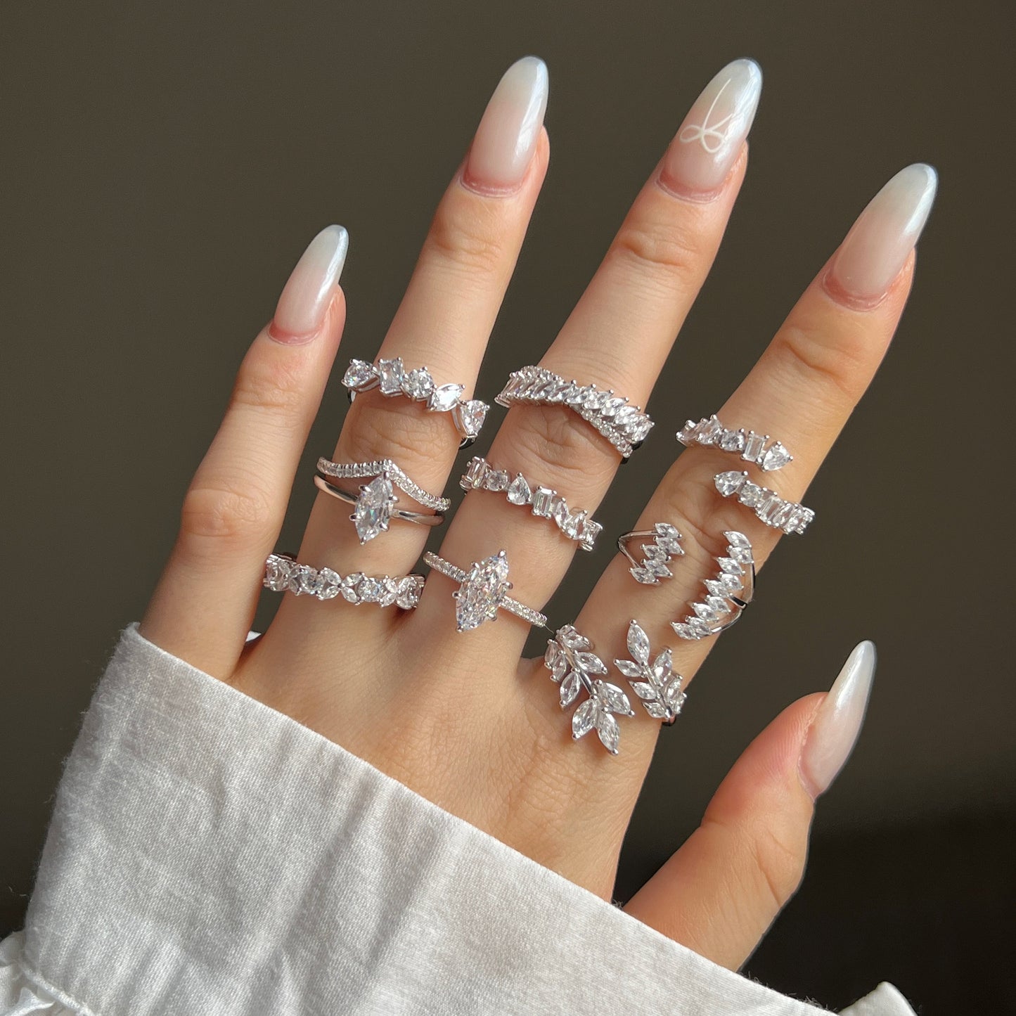 Japanese And Korean-style Light Luxury S925 Sterling Silver Ring Female Rhombus Geometric