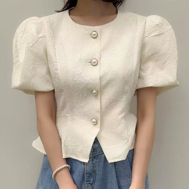 Elegant And Sophisticated Korean-style Short-sleeve Jacket