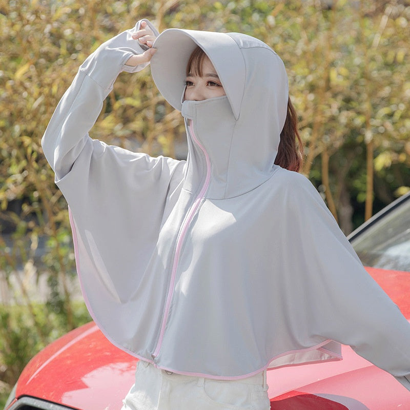 Cycling While Picking Tea UV Protective Sun Blocking Hooded Jacket