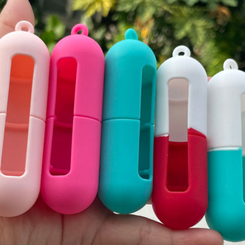 Solid-color Food-grade Silicone Lipstick Case