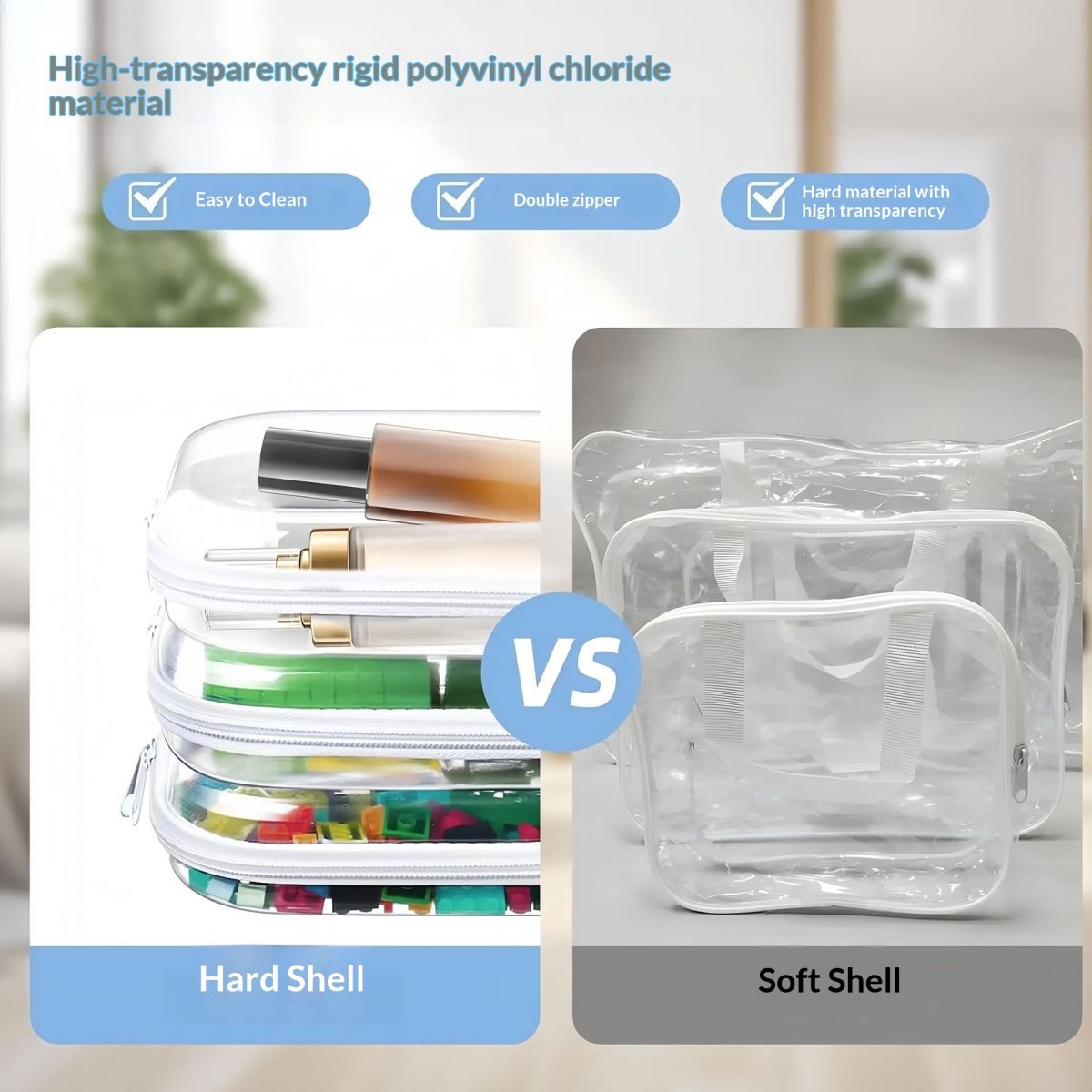 Multi-purpose Cosmetic And Home Foldable PET Zipper Storage Box