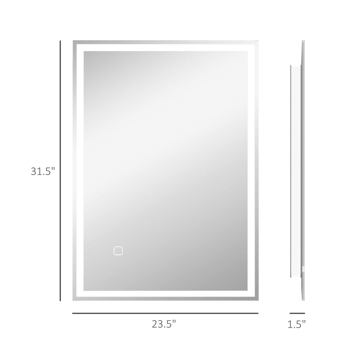 32" x 24" Bathroom Mirror with LED Lights, Dimmable Makeup Mirror, Vanity Mirror with 3 Colors, Smart Touch