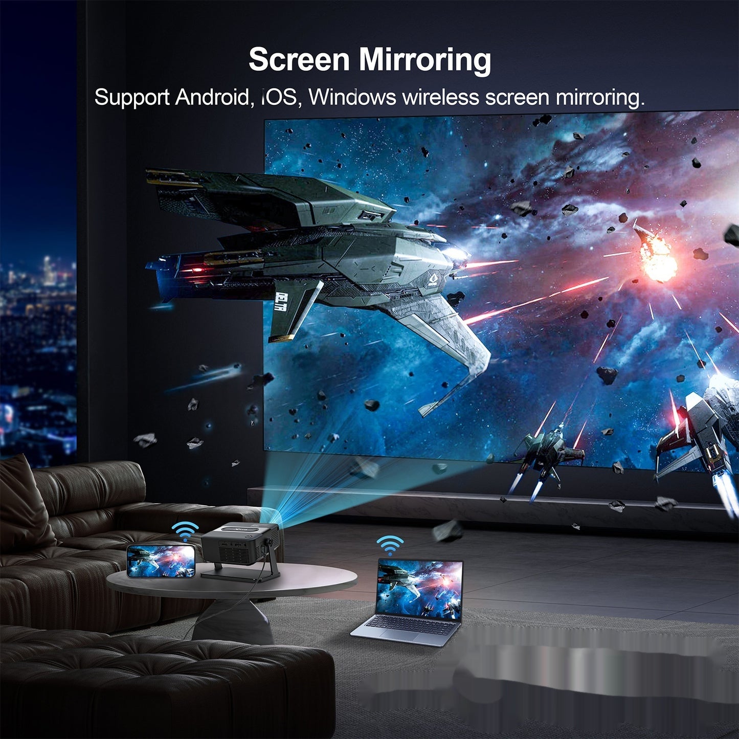 Wireless Casting Mini Home Theater Projector