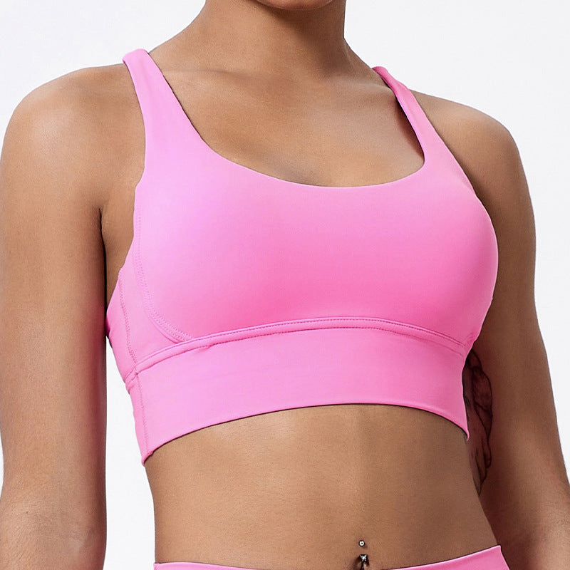 Nude Feel Spaghetti Strap Bra Beauty Back Exercise Fitness