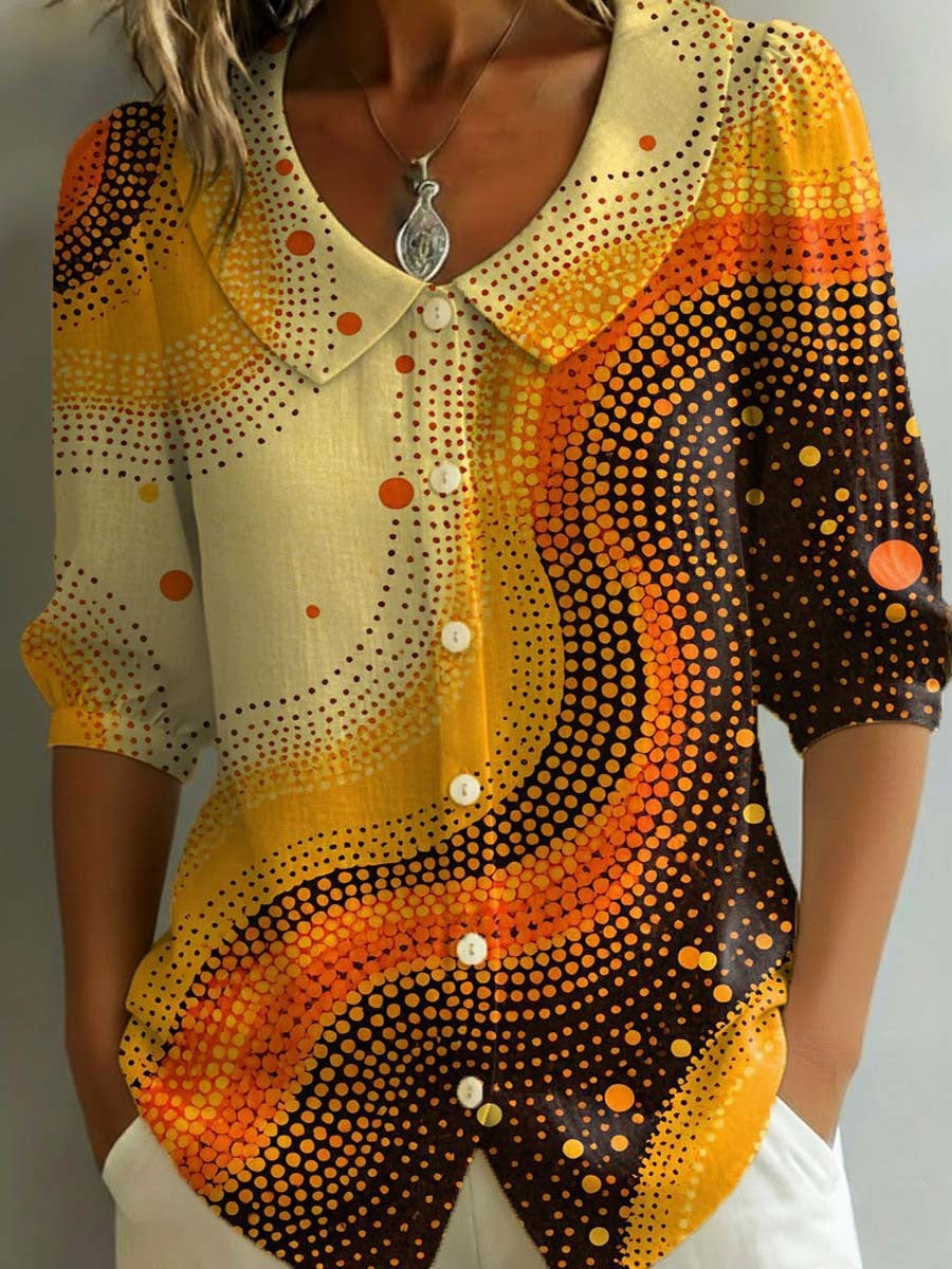 Womens Casual Fashion Printed Short-sleeve Top
