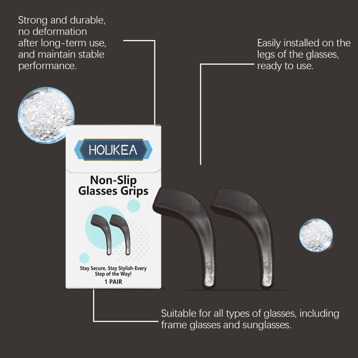 Plastic Sports Non-slip Cover Ear Hook Ear Hanging Stable Design Glasses Accessories