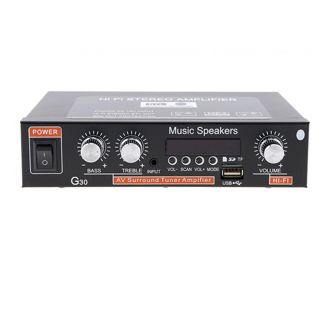 Car Small Smart Digital Power Amplifier With Bluetooth G30 Car Mini Power Amplifier
