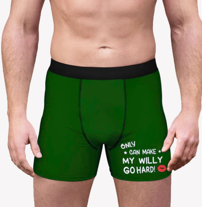 Only Wife Can Make Me Go Hard Personalized Boxer Funny Gift For Him Custom Photo