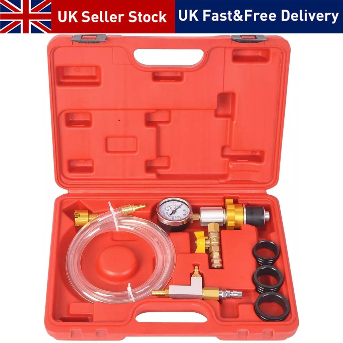 Radiator Cooling System Vacuum Purge Gauge Tool Coolant Refilling Kit