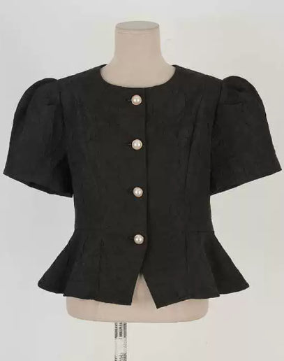 Elegant And Sophisticated Korean-style Short-sleeve Jacket