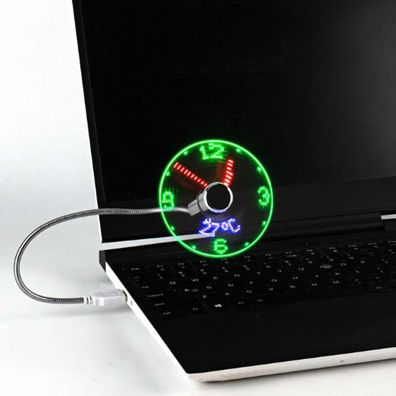 2-3 Days ArriveClock Fans DC 5V LED Clock Fan Portable Gadgets Time Temperature Display UK