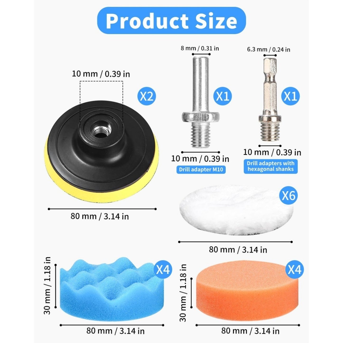 Sponge And Wool Wheel Polishing Set For Cars, Multi-piece Polishing Pad Set For Drill, Professional Car Care Set For Paint Polishing, Ideal For Polishers And DIYers