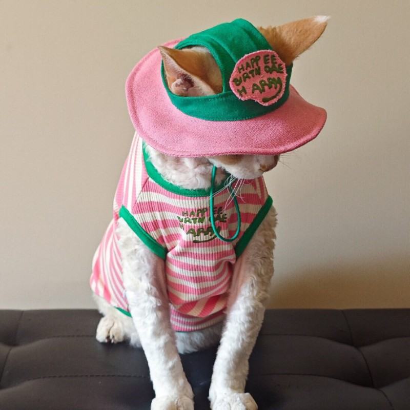 Cat Pet Clothing Thin Vest Striped T-shirt