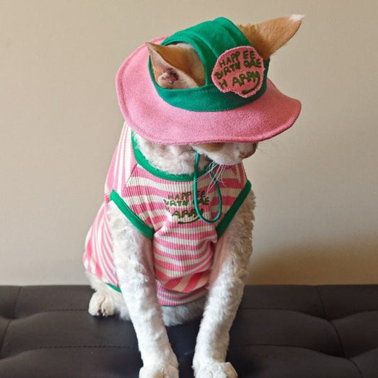 Cat Pet Clothing Thin Vest Striped T-shirt