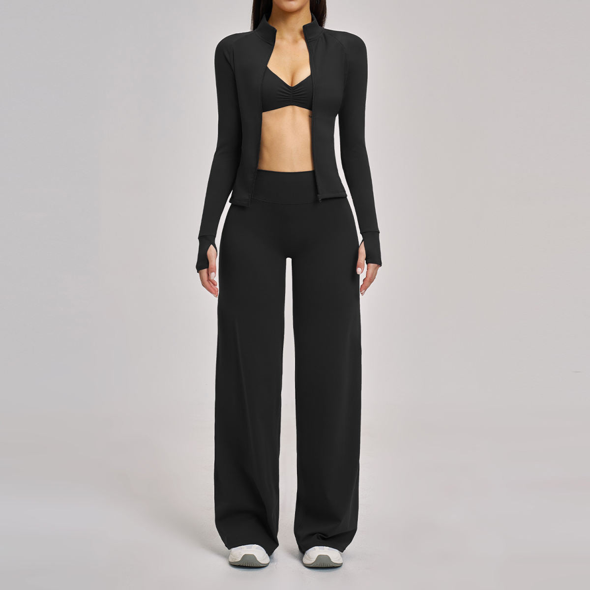 Women's Casual Sport Zipper Fitness Set