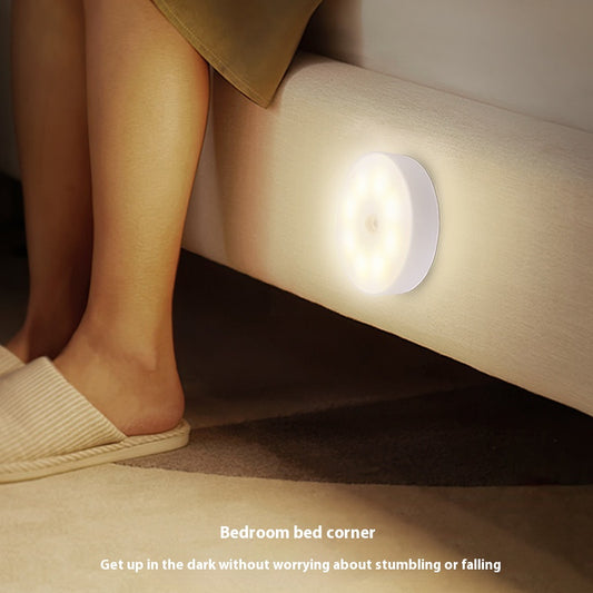LED Intelligent Human Body Induction Round Charging Magnetic Suction Small Night Lamp