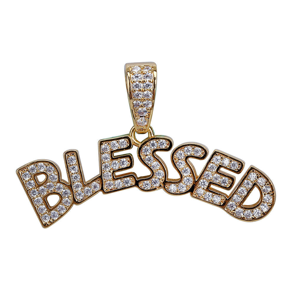 Letter Pendant Inlaid Zircon Hipster Necklace Accessories