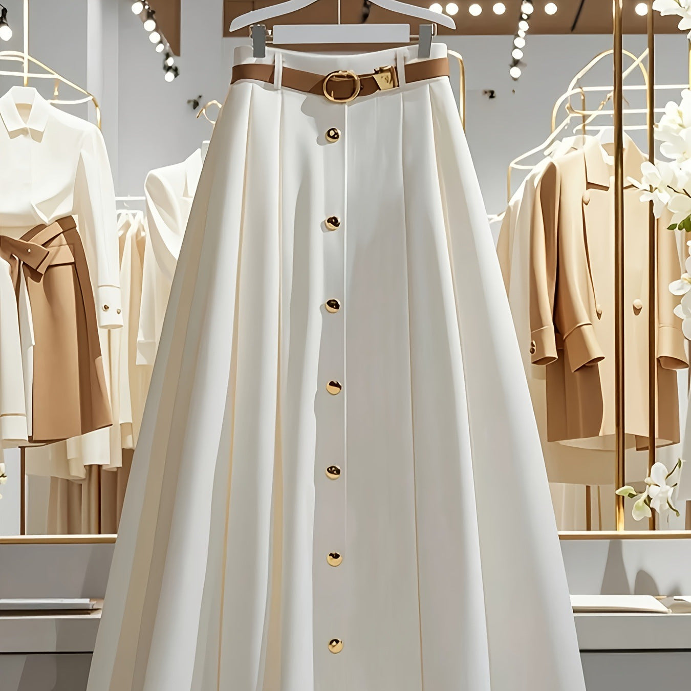 New Womens Light Luxury Elegant High End Long Skirt